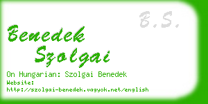benedek szolgai business card